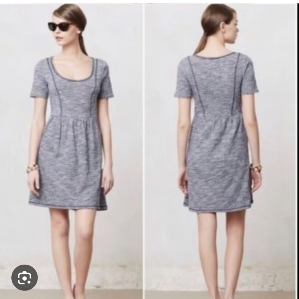 Anthropologie Saturday Sunday Dulcie Spacedye Dress M Casual Comfort Blue Gray